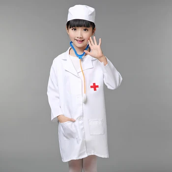 Şapkalı çocuk Cadılar Bayramı Cosplay Kostüm Cosplay Kızlar Parti Giyim Çocuk Doktor Kostümü Hemşire Üniforma +Maske 89
