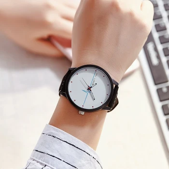 Moda Marka Siyah Beyaz Öğrenci Kadın Erkek Spor Kuvars İzle Çift Ultra İnce Rahat İzle saat Relojer Feminino Saatler