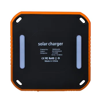 1x Wama Güneş Paneli Şarj Cihazı Çift USB Güç Bankası 5400mAh su Geçirmez Dışarıda Harici Taşınabilir LED Işık