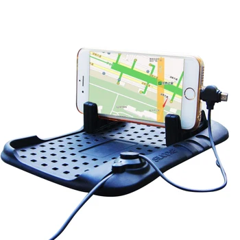 Bayan iPhone Andriod İçin Evrensel Kaymaz Araba Pano Telefon Tutucu Stand Mount USB Şarj Desteği Manyetik Kaymaz Pad kazanmak