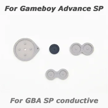 HİÇBİR SP GBASP Düğmesi İletken Paspas Tuş takımı Yastıkları 4 adet İçin 1x/Nintendo Game Boy Advance Konsolu için Yedek Parça Set