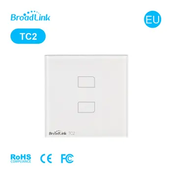 2018 Broadlink TC2 AB Standart 433mhz Akıllı Ev RF Dokunmatik Işık 2Gang 220V Uzaktan Kumanda Duvar Dokunmatik Panel düğmesi Anahtarları