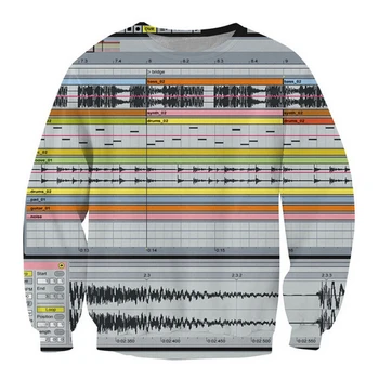 Arasında daha kontrolü Canlı Crewneck Sweatshirt müzik üretim yazılımı 3d baskı jumper Kadınlar Erkekler Rahat Kıyafetler Kazak