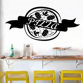 DCTAL Pizza Yemek Çıkartma Etiket Afiş Vinil Sanat Duvar Çıkartmaları Pegatina Quadro Parede Pizza Dekor Duvar Sticker