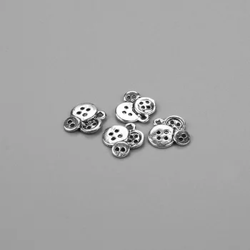 10pc/lot Alaşım Metal Antika Gümüş Düğme Kolye el Yapımı DİY Takı Aksesuar Yapımı Takılar