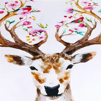 Baskılı BeddingOutlet Elk Yastık Örtüsü Çiçekli Geyik Yastık Kılıfı Çiçek Hayvan Ren Geyiği Kapak Ev Dekor Yastık Kılıfları Atmak