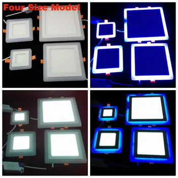 Mavi+Beyaz Kare LED Panel MOBİL LED 16W 24W 3 Model Panel Işıkları AC85-265V Gömme Tavan Işıkları kontrol panelinden kategori ROHS CE LED Gömme