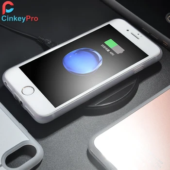 İPhone 7 6 6 CinkeyPro İçin Qİ Kablosuz Şarj Alıcı Durumda iPhone6 Plus, Evrensel Adaptör 5 V/1A Şarj