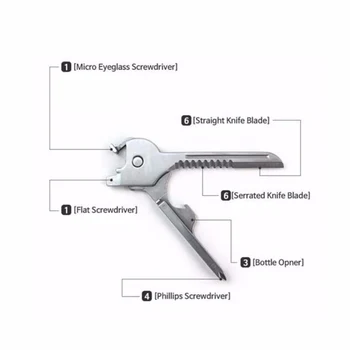 6 1 Çok fonksiyonlu Anahtar Bıçak EDC Araçlar Çelik Anahtarlık Kamp İsviçre Cep Hayatta kalma Aracı Mini Gadget 4 al 3 Paslanmaz