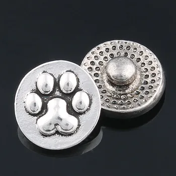 10 adet/lot Xinnver Snap Düğmesi Takı Metal ayak İzi Ek Mini Düğmeleri ZL014 12mm Ek Bilezik Bilezik Uygun