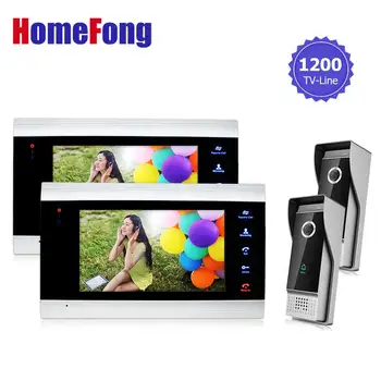 Homefong 7 İnç Monitör Video İnterkom kapı Zili Kamera Sistemi 1200TVL HD İzleme Kapı Görüntüleyici 2V2 Kayıt Doorphones