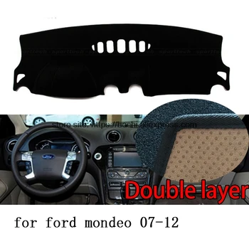 Ford mondeo 2007-2016 Çift kat Silika jel Araba Pano Pad Enstrüman Platform Masası için Işık Paspaslar Sticker Kapak Önlemek