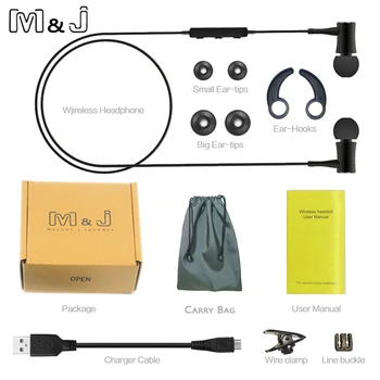Sweatproof Mikrofon Stereo Kulaklık/Off M&J Bluetooth Kulaklık Akıllı Manyetik Kulaklık Kablosuz Kulaklık
