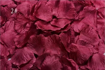 5000 adet 4.5*4.5 cm Şarap Kırmızı İpek Çiçek Düğün Tatil Mekan Dekorasyon Renkli Taç Yaprakları 2 Gül