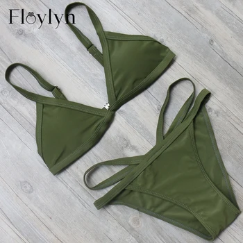 Floylyn Marka 2017 Bikini Mayo Takım Elbise Kadın Seksi Bikini Mayo Yeni Tasarım Beachwear Mayo Mayo Push Up Set Mayo