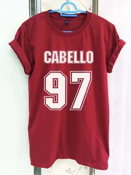 Camila Cabello 97 Gömlek Beşinci Uyum Giysi Koyu Kırmızı Kadın Tişört Tişört Kısa Kollu T-Shirt-C832