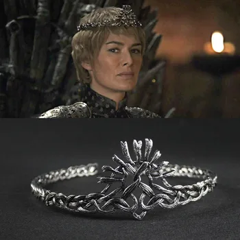 Taht oyunları Season7 Cersei Lannister Taç Saç Bantları Beyaz Gümüş Vintage Düğün Saç Aksesuarları saç bantları Kaplama Cosplay