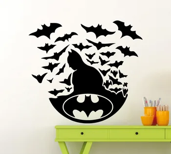 Batman Logo Vinil Sanat Tasarım Duvar Çıkartması Süper Kahraman 870 Duvar Sticker Ev Yatak Odası Sanat Dekoratif Duvar Duvar Y Çıkarılabilir