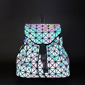 Marka parlak Geometrik Genç kızlar için Sırt çantaları Lüks Okul çantası öğrenci Çanta Kadın Mochila Kapitone