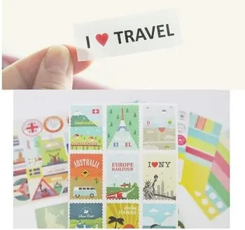 1pack/çok Seyahat Pulu Sticker DİY çok İşlevli Deco seviyorum kırtasiye Pul Çıkartmaları Dekorasyon etiket Not Yeni