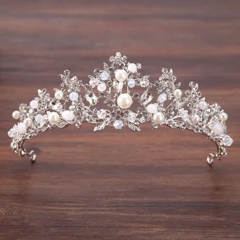 Kadınlar için yeni Moda Royal Crown yapay Elmas Tiaras ve Kron İnci Düğün Başkanı Adet LB Şapkalar