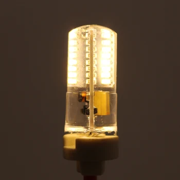 LED AC/DC 12V AC 220V G4 6,0 Silikon SMD3014 Ampul COB Mısır Ampul Lamba Kristal Lamba Sıcak Soğuk Beyaz Spot LED 64LED