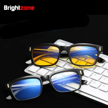 Brighzone 20 Sarı ve Açık Renk Lens Mavi Işık UV Engelleme Gözlük Anti-yorgun Erkekler Kadınlardan Radyasyon Gözlük Bilgisayar Gözlüğü