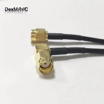 Yeni Adaptör SMA Erkek RP-SMA Erkek Fiş dik Açılı pigtail kablo RG174 Toptan 20CM 8