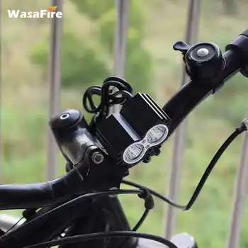 Su geçirmez 5000 Lumen 2x XML U2 Bisiklet bisiklet Bisiklet Işık Lambası Far Far +6400mAh Pil +Şarj Cihazı