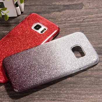 W2 edge Samsung için lüks Glitter Yumuşak Bir SIFIRLAMA Üç Bling Durumda Ücretini s7 kenar Artı Telefon Arka Kapak 10 Renk