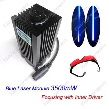 Tgleiser 3.5 W 445nm Mavi 450nm Modülü CNC Oyma w/ 3500mW Yüksek Güç Lazer hediye olarak ücretsiz gözlük Diyot