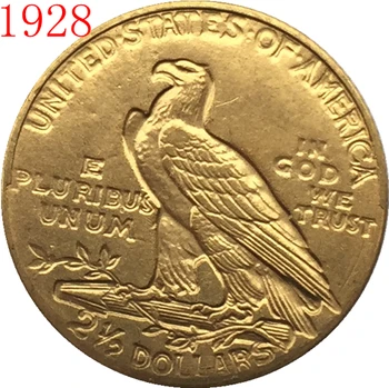 24 K altın 1928 $2.5 Hint Yarım Kartal ALTIN Sikke Kopya Ücretsiz nakliye kaplama