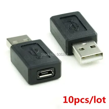 10 HY906 Mikro USB Dişi Adaptör Dönüştürücü USB Kablosu Siyah 10 adet/lot Yeni USB Erkek*