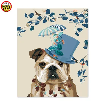 Kendini Soyut köpek beyefendi boyama dijital boyama dekoratif boyama boyalı