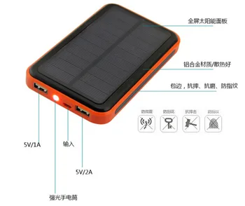 Çift USB cep Telefonları için güneş Yedek Pil Yedek Pil su Geçirmez 30000 mAh Güç Banka Harici Pil Taşınabilir