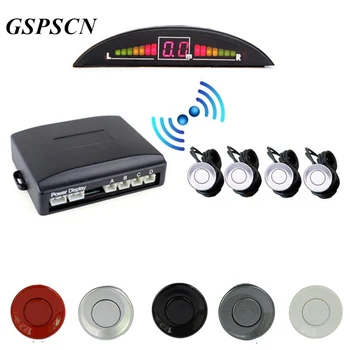 GSPSCN 2.5 M Aralığı Araba Park 4 Sensör LED Ekran Seti, Ses Alarm Radar Sistemi Uyarı Yedek Arka Hacim Ters