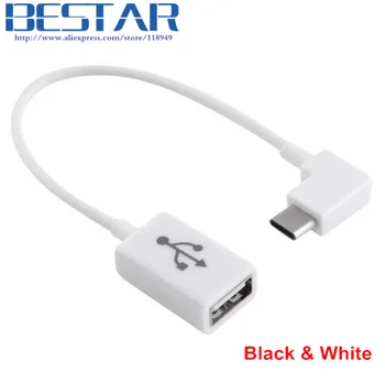 Sağa Kabloları Açı C 2.0 Dişi OTG Kablo 10cm Beyaz & Blac Tipi USB 90 Derece USB 3.1 type c USB-C-Açılı