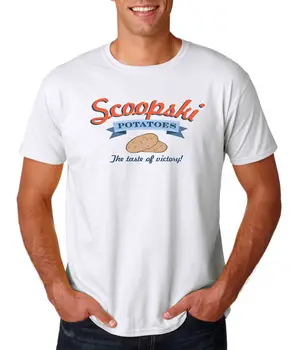Scoopski Patates T-Shirt, Beyaz, S-3XL, Komik Pratik Joker Üniversite Mizah T Shirt Pamuk Erkek t-Shirt Kısa Kollu