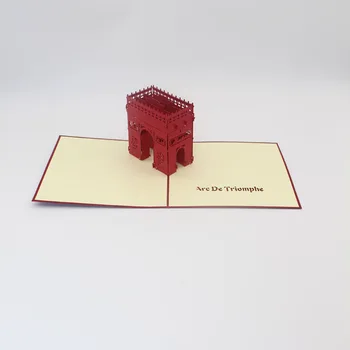 3D Lazer Kartları Kartpostal İş Çocukların Yaratıcı Hediye Koleksiyonu Tebrik el Yapımı Ünlü anıt Kağıt Davetiye Kes
