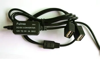 DC Dönüştürücü 5 V 3A Çift USB Çıkışı Güç Adaptörü için İPHONE su geçirmez 1M Kablo uzunluğu için 12 Modül Buck