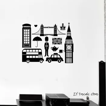 İngilizce İngiltere'nin Sembolü Big Ben London Duvar Çıkartmaları Duvar Çıkartmaları Yatak Odası Dekorasyonu Duvar Kağıdı Diy Duvar Dekor L382