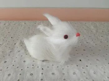 Mini Simülasyon beyaz tavşan polietilen&kürk 8x5cm y0024 hakkında bebek tavşan