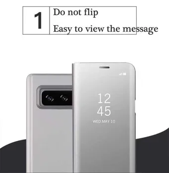 Galaxy S 8 S8Plus Clear View Akıllı Kapak için Samsung Galaxy Not İçin lüks Ayna Flip Telefon Kapak 8 Durumda S6'yı S7 edge Kılıf
