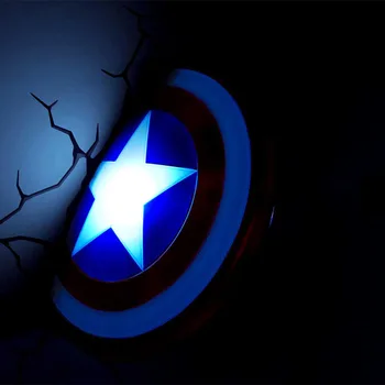 2018 Marvel, Süper Kahramanlar,Yenilmezler,Kaptan Amerika Kalkanı Duvar Lambaları,Ev&Bar Deco Işık,Kişiselleştirmek Oyuncak Aydınlatma,LED Işık