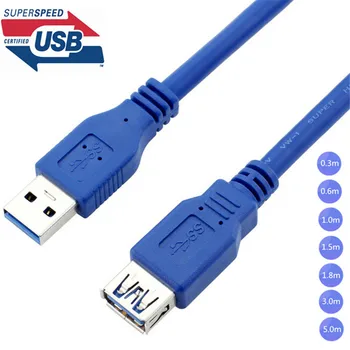 Yüksek Kalite Standardı USB 3.0 Erkek USB AM 1.8 3.0 Kadın AF Uzatma Kablosu, 0.3 m 0.6 m 1m 1.5 m 3m 5m Ücretsiz kargo m
