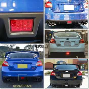 1 adet Açık/Kırmızı Lens Arka Sis Farları 2011-2016 Subaru WRX STı XV İmpereza Araba Işık Kaynağı İçin Kuyruk Lambası Montaj Durdur Fren