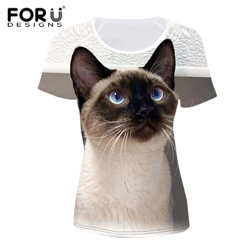 Gömlek O T FORUDESİGNS T-shirt Kadın Komik Kedi Baskı Tees Genç Kızlar Üstleri-Boyun Feminizm Rahat Tişörtleri Hafif Tumblr