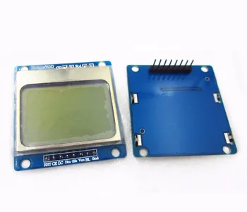 1 adet adaptör PCB LCD5110 ile mavi arka ışık ile 84X48 5110 LCD Modül mavi