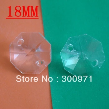 SICAK SATIŞ!!! 900pcs/çok 18mm kristal octagon İLE ücretsiz kargo 2 delik , şeffaf renk ile boncuklar