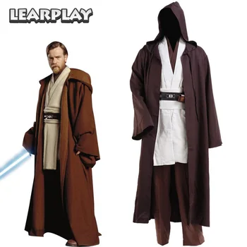 Star Wars Obi Wan Kenobi Jedi Elbise Cosplay Kostüm Orijinal Elbiseler Tunik Cadılar Bayramı Üniforma Tam Set Pelerin